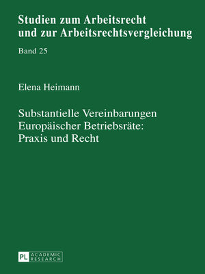 cover image of Substantielle Vereinbarungen Europäischer Betriebsräte